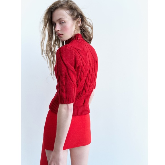 Zara BELTED CABLE KNIT SWEATER - Picture 4 of 8
